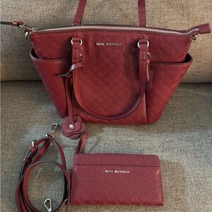 Dana Buchman satchel with matching wallet.